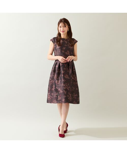 Rose Tiara/ローズティアラ スズランジャカードワンピース ブラウン 46 Rose Tiara/ローズティアラ スズランジャカードワンピース ブラウン 46