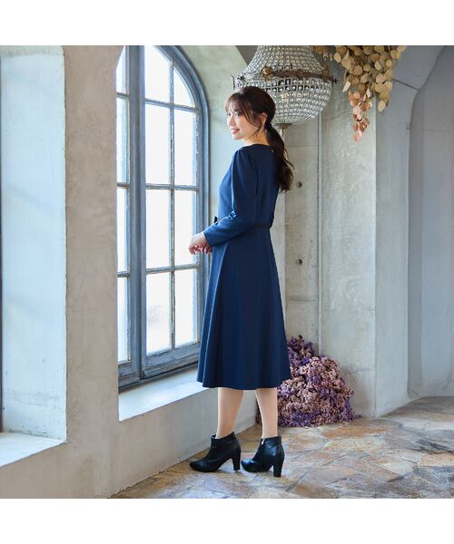 Rose Tiara / ローズティアラ ミニ丈・ひざ丈ワンピース | 【美シルエット】【イージーケア/UVカット】シフォンプリーツ切替ワンピース | 詳細4