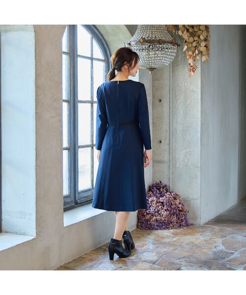 Rose Tiara / ローズティアラ ミニ丈・ひざ丈ワンピース | 【美シルエット】【イージーケア/UVカット】シフォンプリーツ切替ワンピース | 詳細5