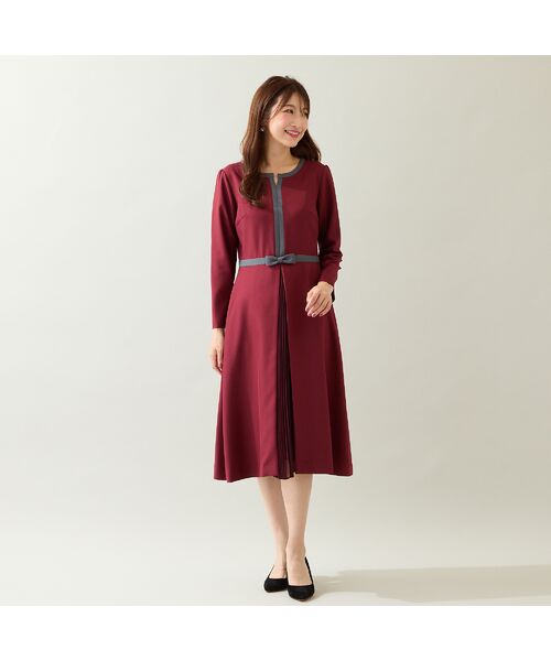 Rose Tiara / ローズティアラ ミニ丈・ひざ丈ワンピース | 【美シルエット】【イージーケア/UVカット】シフォンプリーツ切替ワンピース | 詳細6