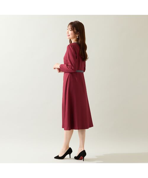 Rose Tiara / ローズティアラ ミニ丈・ひざ丈ワンピース | 【美シルエット】【イージーケア/UVカット】シフォンプリーツ切替ワンピース | 詳細7