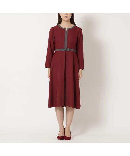 Rose Tiara / ローズティアラ ミニ丈・ひざ丈ワンピース | 【美シルエット】【イージーケア/UVカット】シフォンプリーツ切替ワンピース | 詳細9