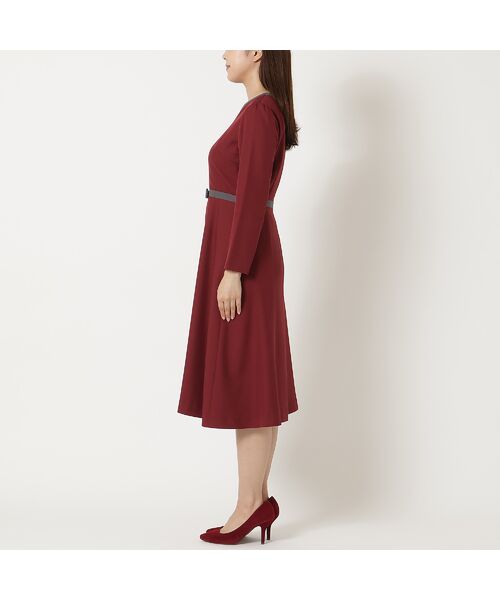 Rose Tiara / ローズティアラ ミニ丈・ひざ丈ワンピース | 【美シルエット】【イージーケア/UVカット】シフォンプリーツ切替ワンピース | 詳細10