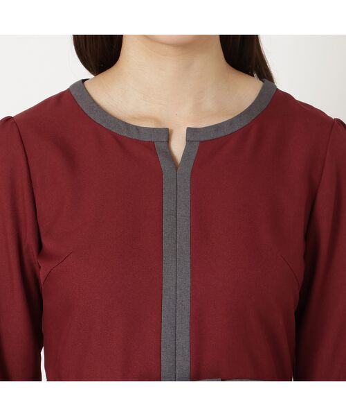 Rose Tiara / ローズティアラ ミニ丈・ひざ丈ワンピース | 【美シルエット】【イージーケア/UVカット】シフォンプリーツ切替ワンピース | 詳細12