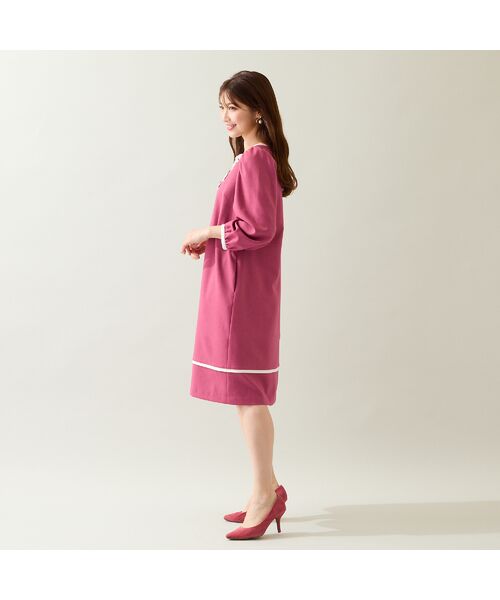 Rose Tiara / ローズティアラ ミニ丈・ひざ丈ワンピース | 【伸縮性◎/イージーケア】配色リボンワンピース | 詳細7