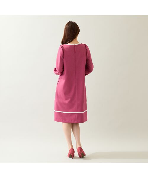 Rose Tiara / ローズティアラ ミニ丈・ひざ丈ワンピース | 【伸縮性◎/イージーケア】配色リボンワンピース | 詳細8