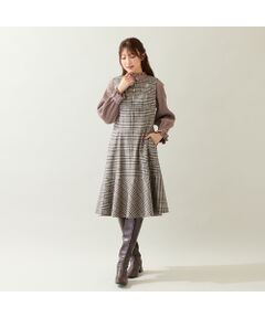 Rose Tiara / ローズティアラ ミニ丈・ひざ丈ワンピース | MIXチェックジャンパースカート