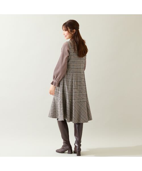 Rose Tiara / ローズティアラ ミニ丈・ひざ丈ワンピース | MIXチェックジャンパースカート | 詳細3