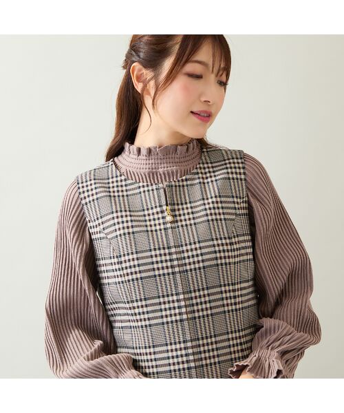 Rose Tiara / ローズティアラ ミニ丈・ひざ丈ワンピース | MIXチェックジャンパースカート | 詳細5