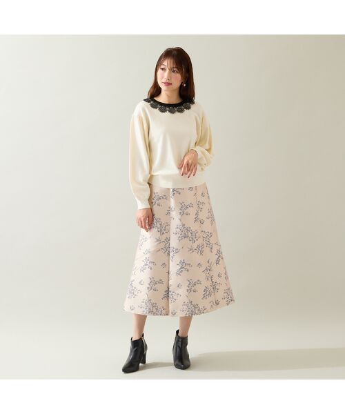 Rose Tiara / ローズティアラ ミニ・ひざ丈スカート | スズランジャカードフレアスカート | 詳細3