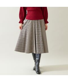 Rose Tiara / ローズティアラ ミニ・ひざ丈スカート | MIXチェックフレアスカート