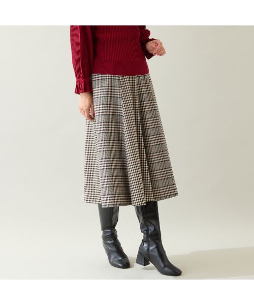 Rose Tiara / ローズティアラ ミニ・ひざ丈スカート | MIXチェックフレアスカート | 詳細1