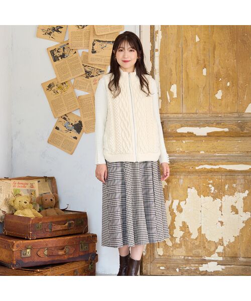 Rose Tiara / ローズティアラ ミニ・ひざ丈スカート | MIXチェックフレアスカート | 詳細6