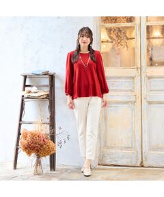 ローズティアラ シフォン楊柳ティアードブラウス 46 ローズティアラ RoseTiara 【手洗いOK】シフォン楊柳ティアード