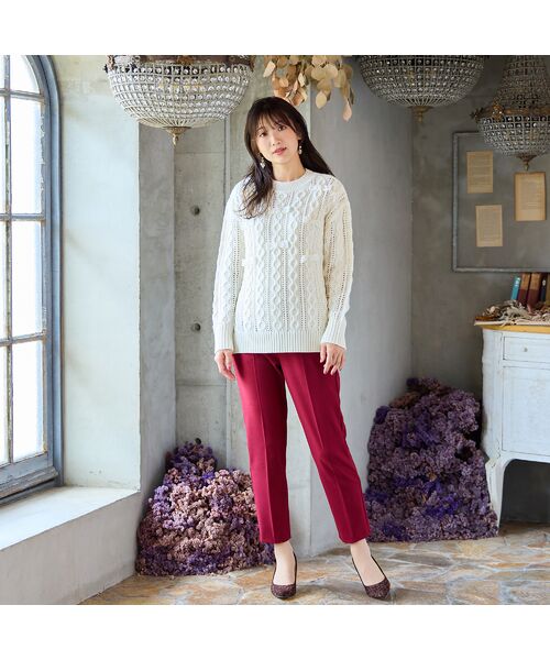 Rose Tiara / ローズティアラ その他パンツ | 【人気アイテム】【蓄熱保温】ウーリッチウォームセンタープレスパンツ | 詳細7