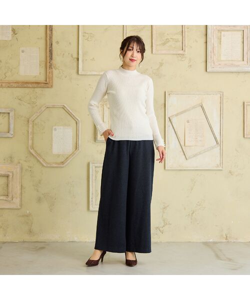 Rose Tiara / ローズティアラ その他パンツ | ツイード調ワイドパンツ(チャコール)