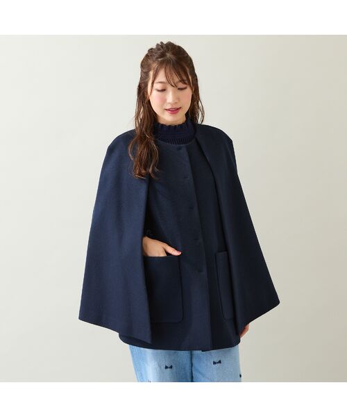 Rose Tiara / ローズティアラ ノーカラージャケット | 【ブローチ付】ケープショートコート | 詳細1