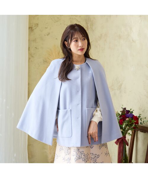 Rose Tiara / ローズティアラ ノーカラージャケット | 【ブローチ付】ケープショートコート | 詳細3