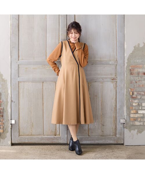 Rose Tiara / ローズティアラ カットソー | 【人気商品の新型】【伸縮性◎】メローカットソー(キャメル)