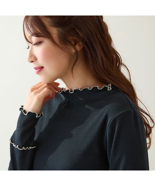 Rose Tiara / ローズティアラ カットソー | 【人気商品の新型】【伸縮性◎】メローカットソー(ブラック)