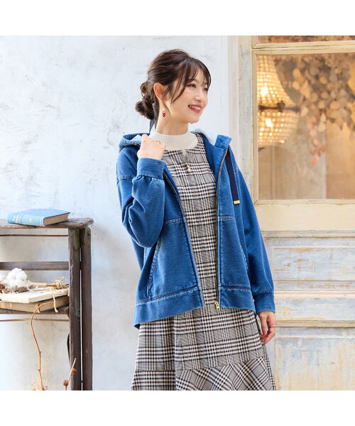 Rose Tiara / ローズティアラ パーカー | デニムライクジップアップパーカー | 詳細1