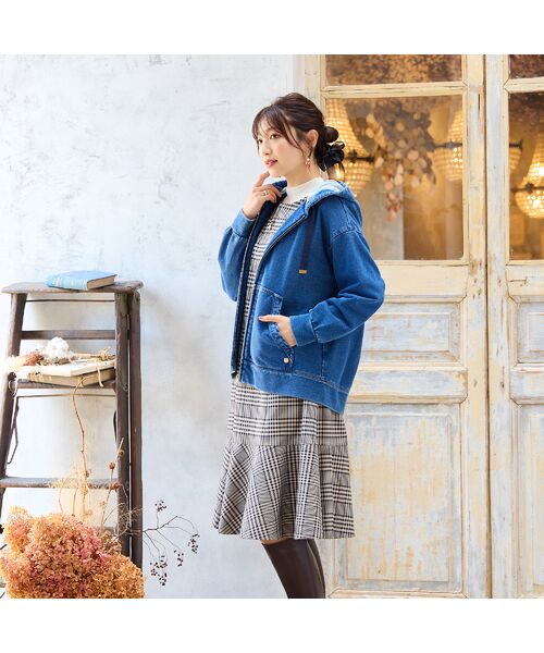 Rose Tiara / ローズティアラ パーカー | デニムライクジップアップパーカー | 詳細2