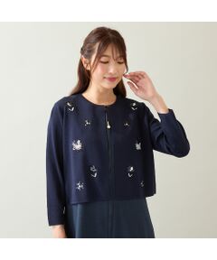 新品　タグつき　ローズティアラ　フラワー　刺繍　カーディガン　46 フラワー刺繍ニットカーディガン | ローズティアラ(Rose Tiara
