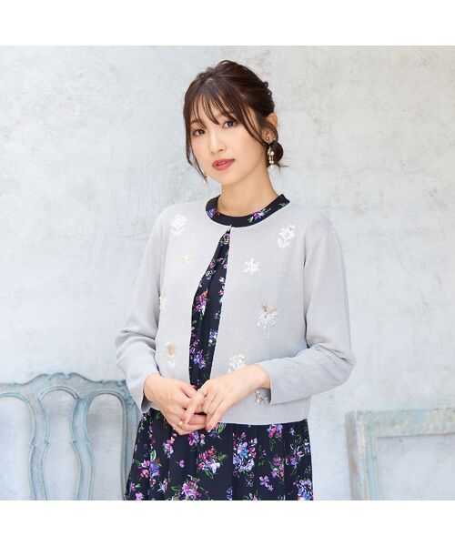 Rose Tiara / ローズティアラ ニット・セーター | 【人気デザイン】フラワースパンコール刺繍カーディガン | 詳細2