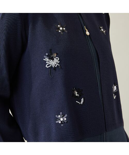Rose Tiara / ローズティアラ ニット・セーター | 【人気デザイン】フラワースパンコール刺繍カーディガン | 詳細6
