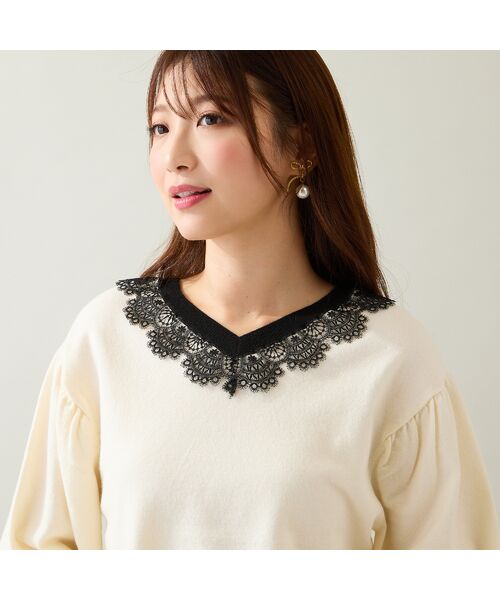 Rose Tiara / ローズティアラ ニット・セーター | 【前後2WAY】レースニットプルオーバー | 詳細1