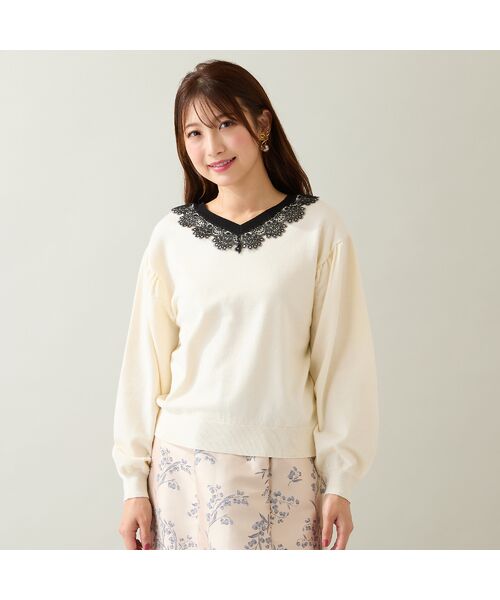 Rose Tiara / ローズティアラ ニット・セーター | 【前後2WAY】レースニットプルオーバー | 詳細4