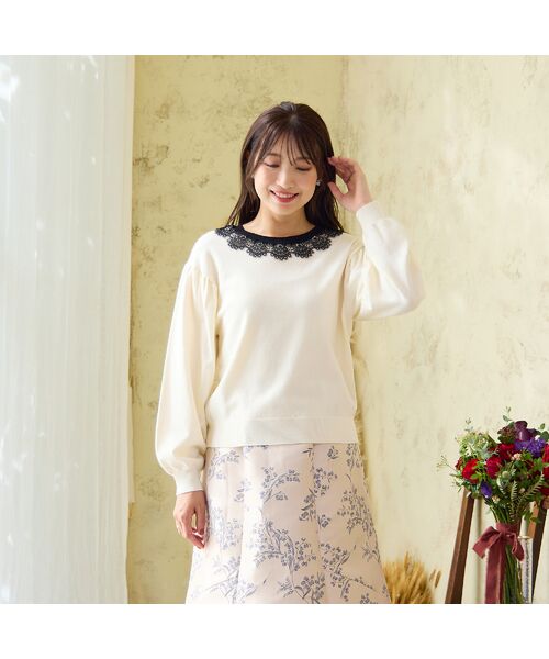 Rose Tiara / ローズティアラ ニット・セーター | 【前後2WAY】レースニットプルオーバー | 詳細5