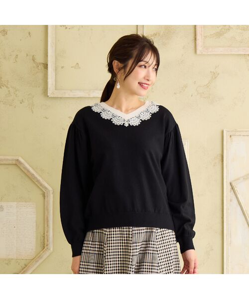 Rose Tiara / ローズティアラ ニット・セーター | 【前後2WAY】レースニットプルオーバー | 詳細7