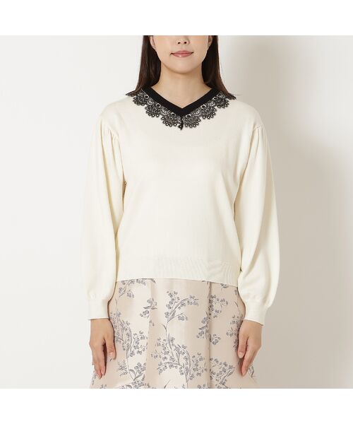 Rose Tiara / ローズティアラ ニット・セーター | 【前後2WAY】レースニットプルオーバー | 詳細12