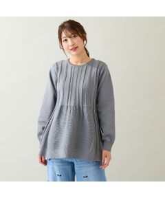 ペプラムニットプルオーバー