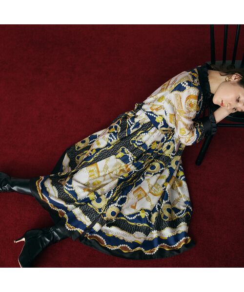 Rose Tiara / ローズティアラ ミニ丈・ひざ丈ワンピース | ジュエリープリントワンピース | 詳細8