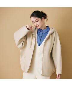 ローズティアラ46オフホワイトパーカー 長袖バックフルジップ パーカー ローズティアラ46オフホワイトパーカー 長袖バックフルジップ