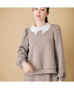 Rose Tiara / ローズティアラ カットソー | フラワーモチーフ付きプルオーバー