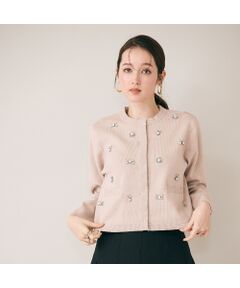 Rose Tiara / ローズティアラ ニット・セーター | ビジュー付きカーディガン