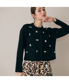 Rose Tiara / ローズティアラ ニット・セーター | ビジュー付きカーディガン