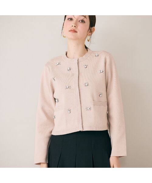 Rose Tiara / ローズティアラ ニット・セーター | ビジュー付きカーディガン | 詳細1