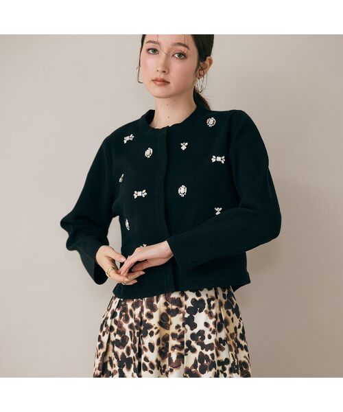 Rose Tiara / ローズティアラ ニット・セーター | ビジュー付きカーディガン | 詳細6