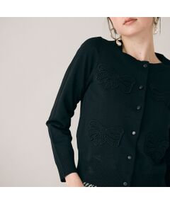 Rose Tiara / ローズティアラ ニット・セーター | フラットリボンモチーフ付きカーディガン