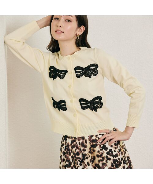 Rose Tiara / ローズティアラ ニット・セーター | フラットリボンモチーフ付きカーディガン | 詳細1