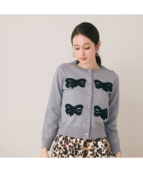 Rose Tiara / ローズティアラ ニット・セーター | フラットリボンモチーフ付きカーディガン | 詳細6