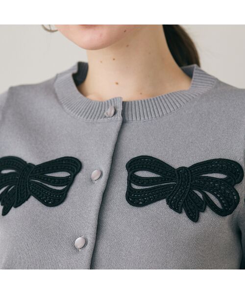Rose Tiara / ローズティアラ ニット・セーター | フラットリボンモチーフ付きカーディガン | 詳細8