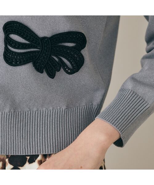 Rose Tiara / ローズティアラ ニット・セーター | フラットリボンモチーフ付きカーディガン | 詳細9