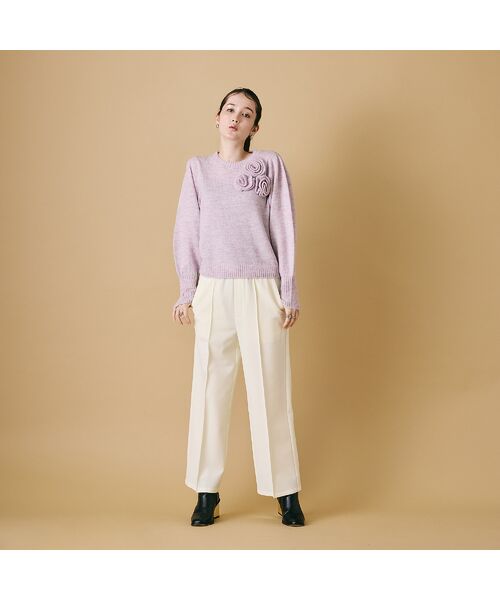 Rose Tiara / ローズティアラ ニット・セーター | フラワーコサージュ付きニットプルオーバー | 詳細8