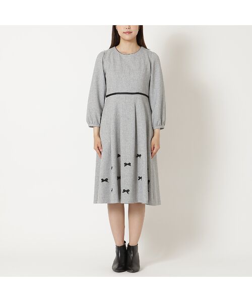 Rose Tiara / ローズティアラ ミニ丈・ひざ丈ワンピース | 【ウールライク素材】サテンリボンワンピース | 詳細5