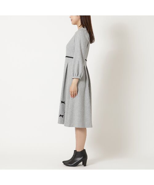 Rose Tiara / ローズティアラ ミニ丈・ひざ丈ワンピース | 【ウールライク素材】サテンリボンワンピース | 詳細6